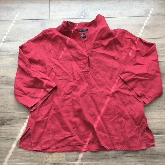 5/$15 Autograph Bottom up short Slv shirt blouse - Picture 1 of 3
